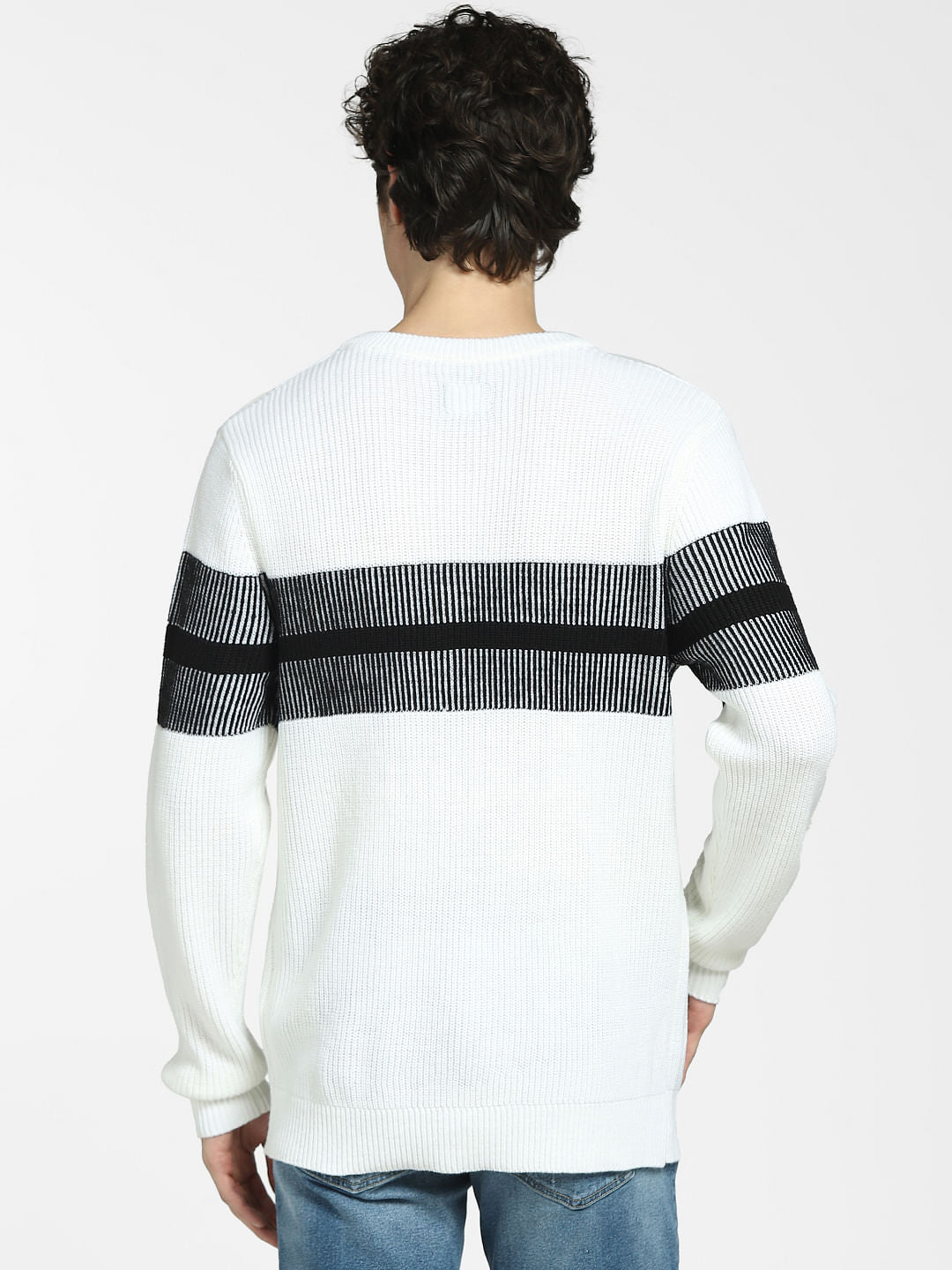 White Striped Pullover