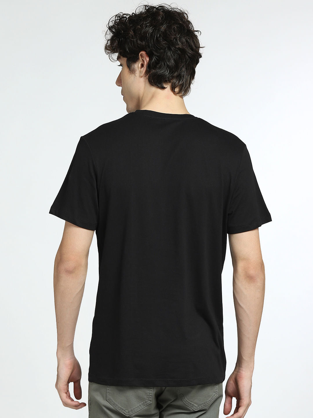 Black Logo Print Crew Neck T-shirt