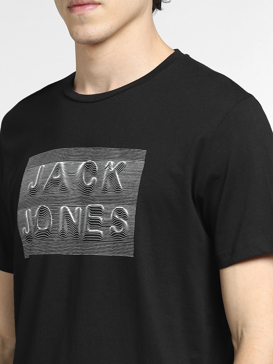 Black Logo Print Crew Neck T-shirt