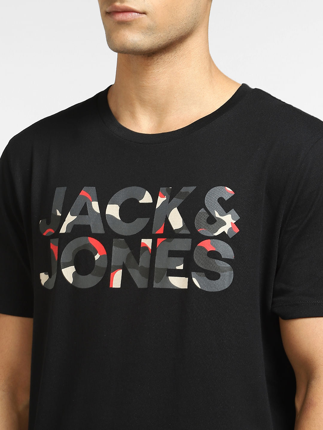 Black Logo Print Crew Neck T-shirt