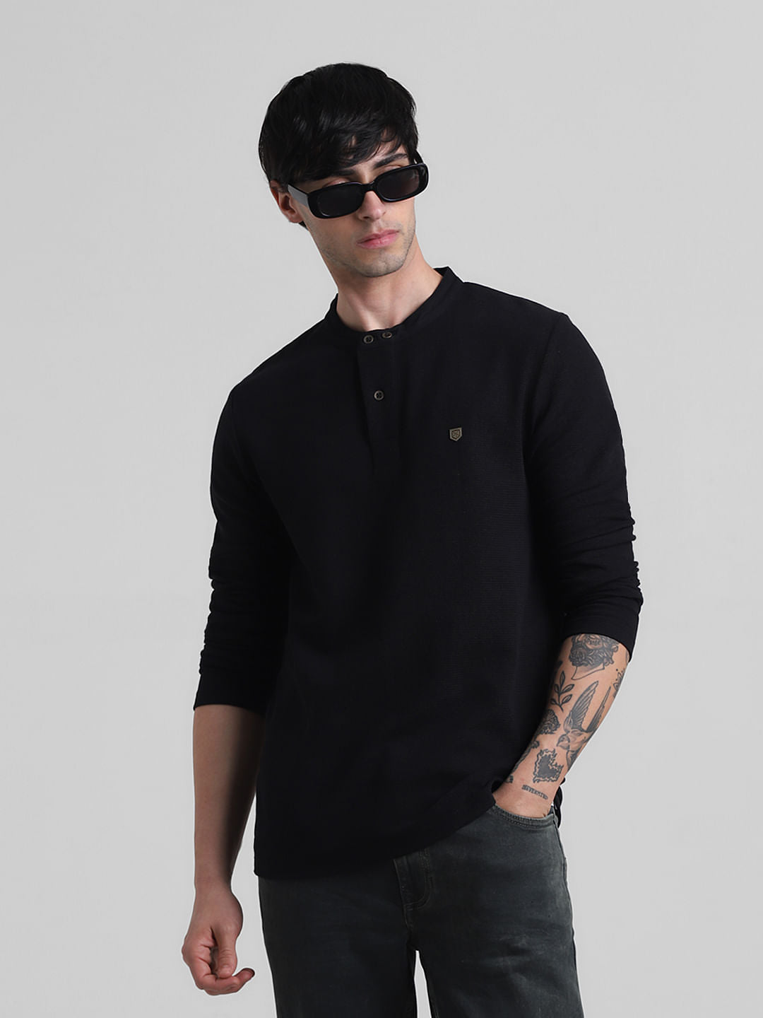 Black Henley T-shirt