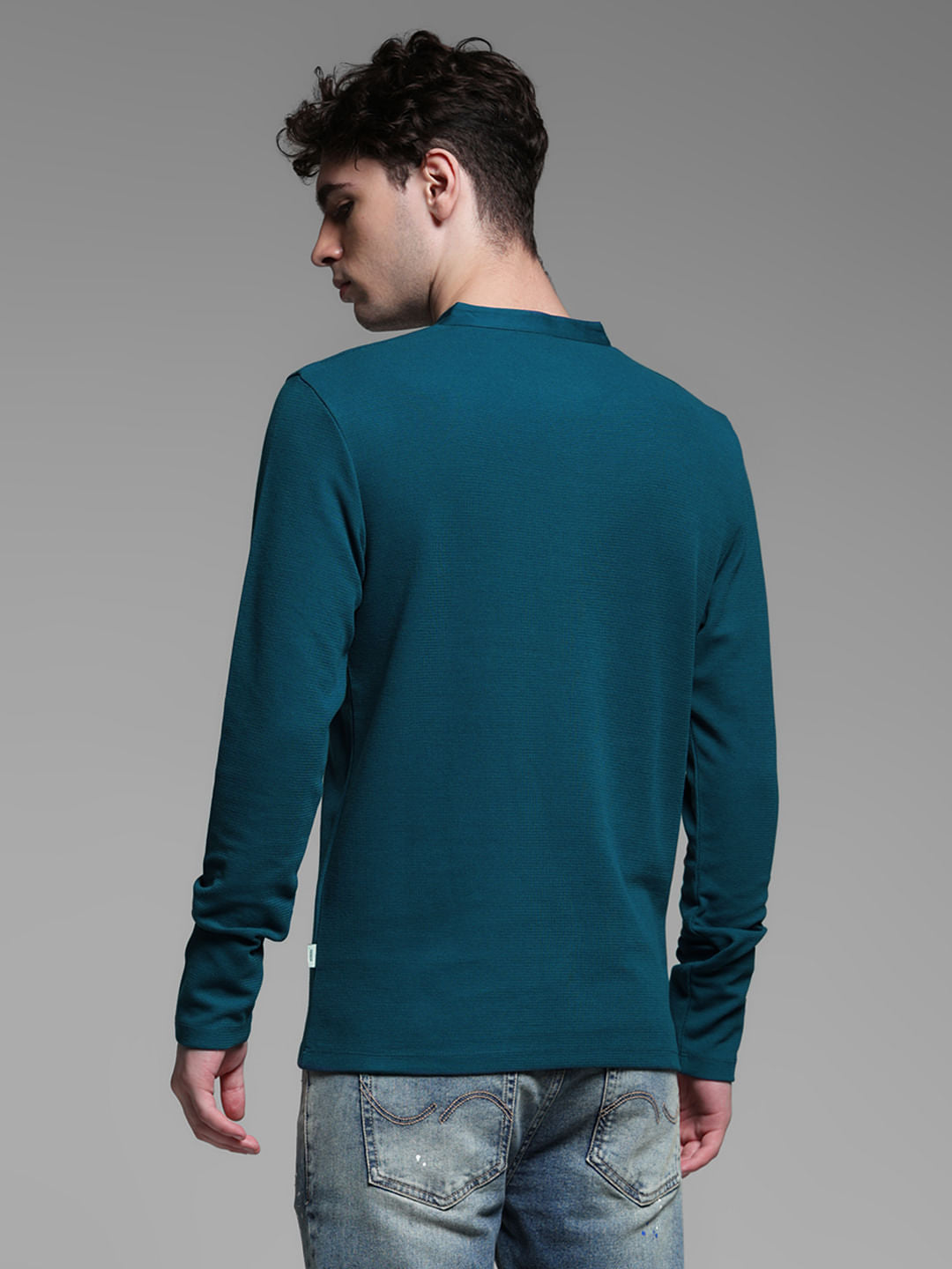 BLUE HENLEY T-SHIRT