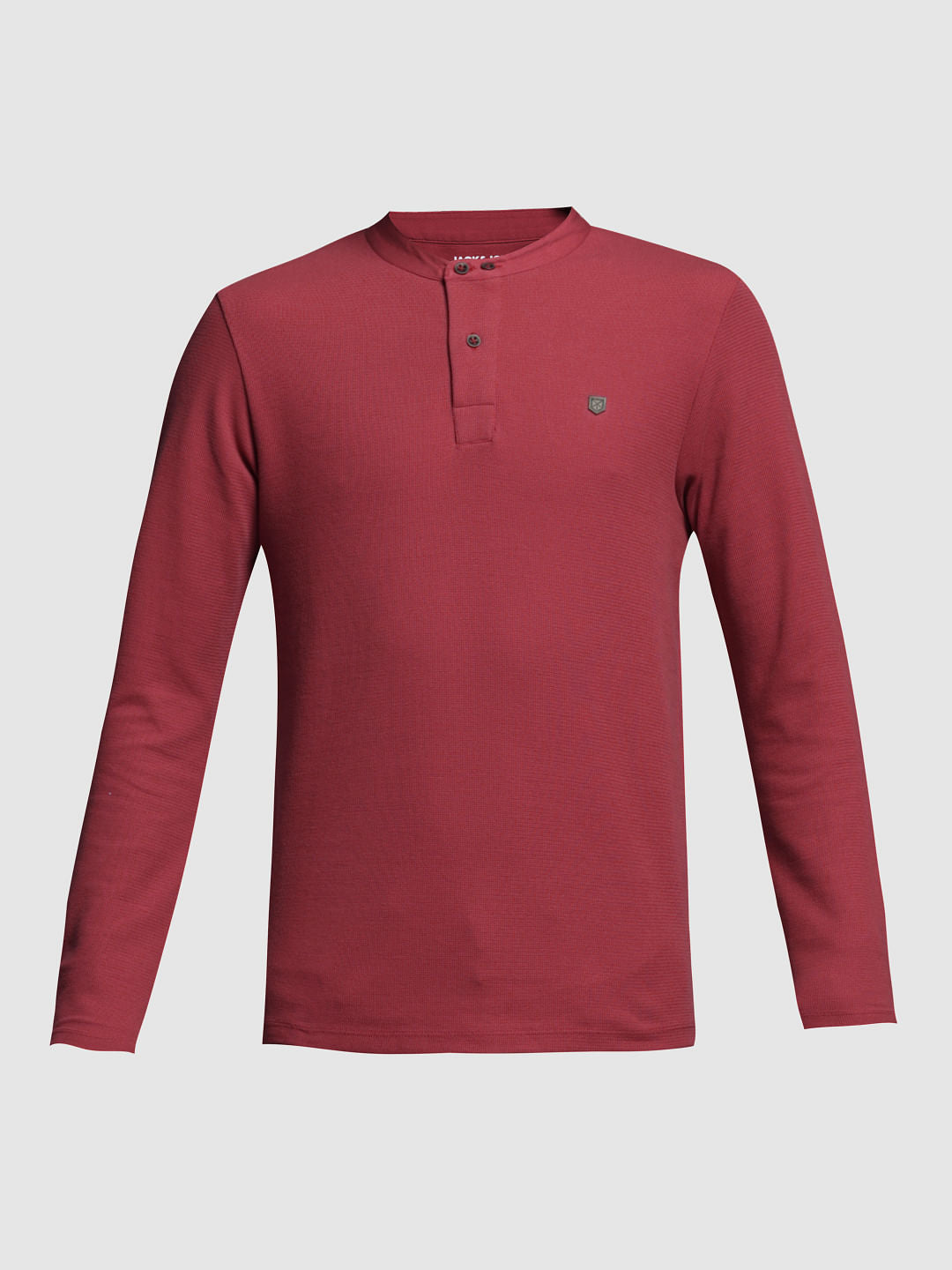 RED HENLEY T-SHIRT
