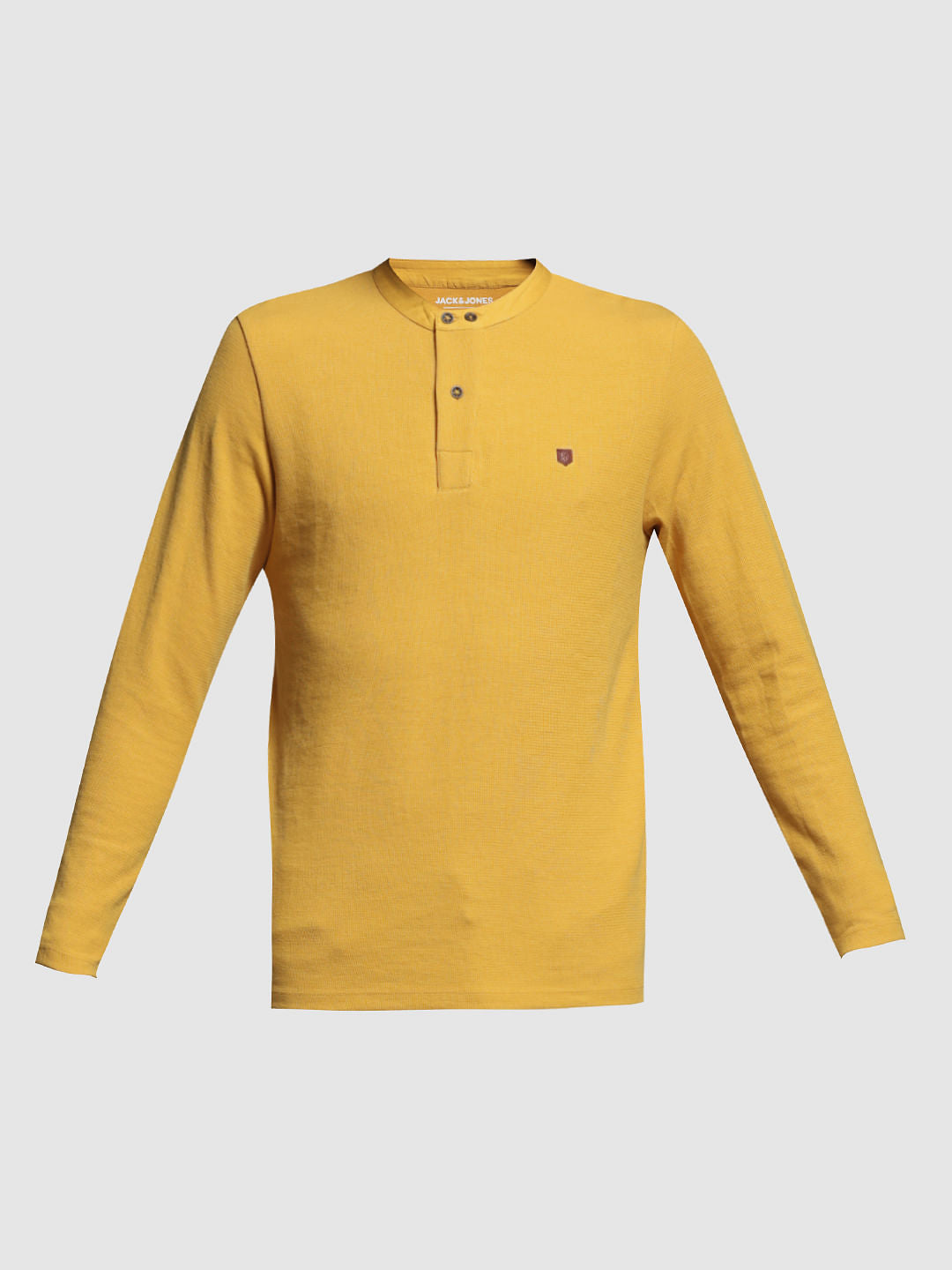 YELLOW HENLEY T-SHIRT