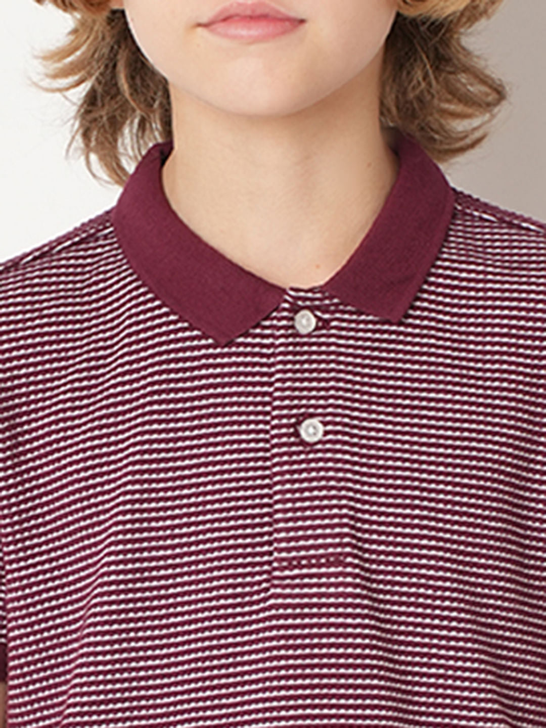 Boys Red Co-ord Set Polo T-shirt