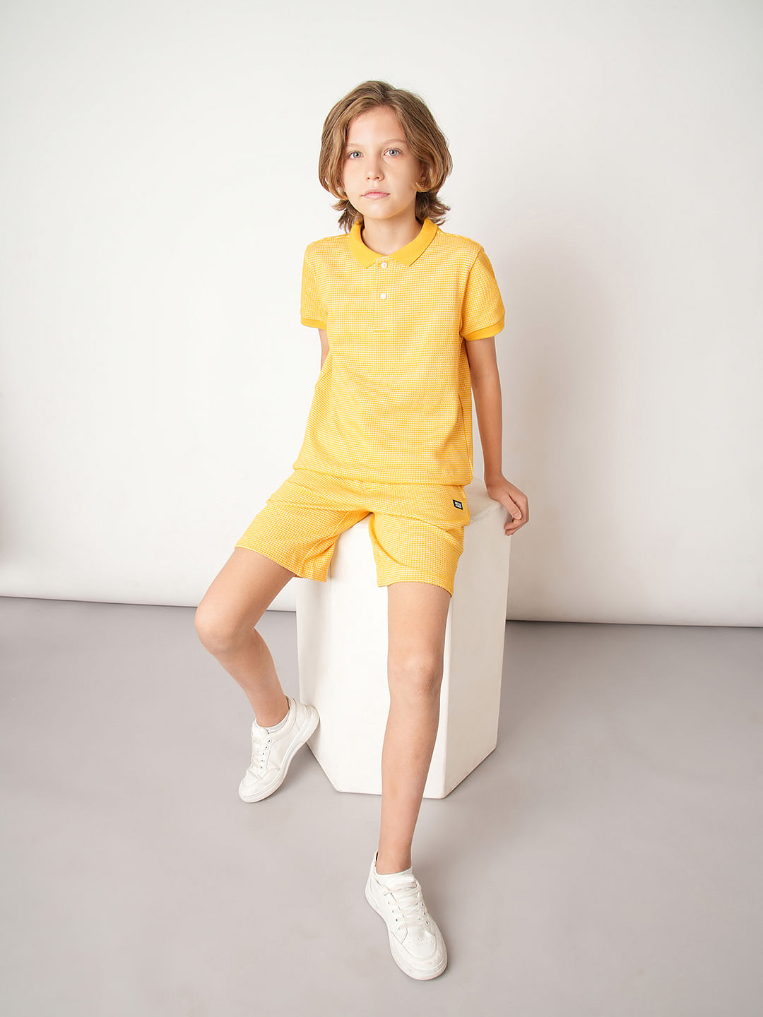 Boys Orange Co-ord Set Shorts
