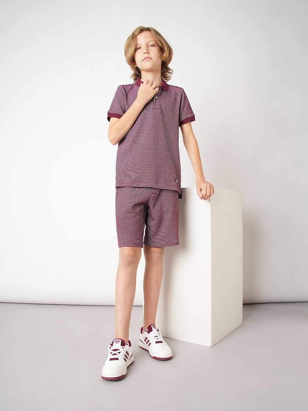 Boys Red Co-ord Set Shorts