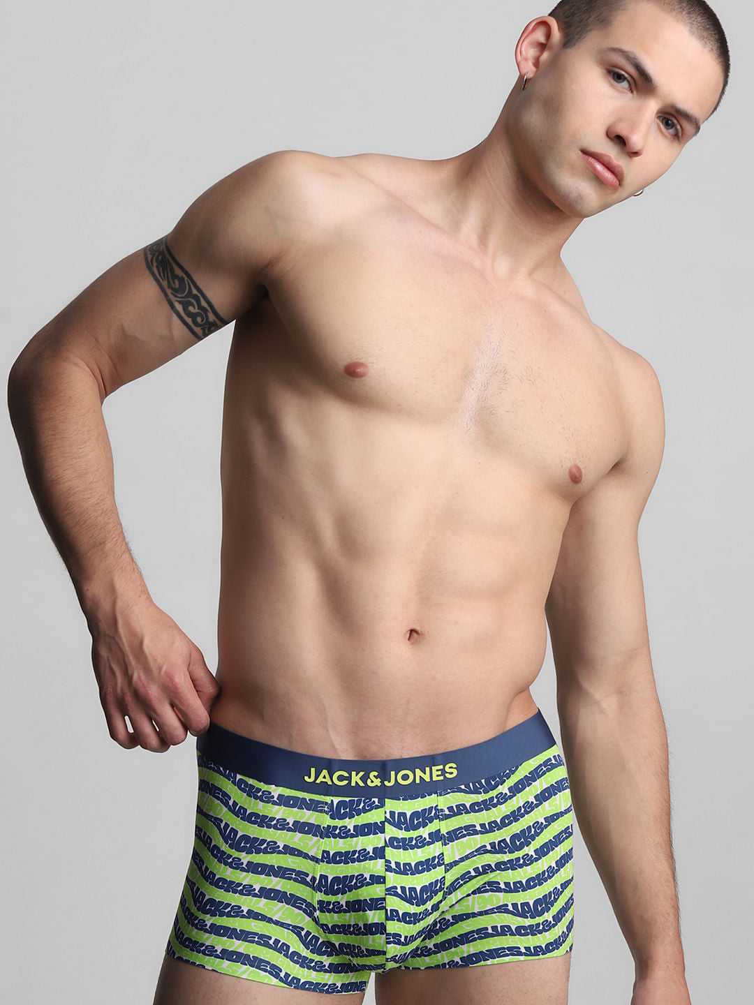 Green Printed Trunks