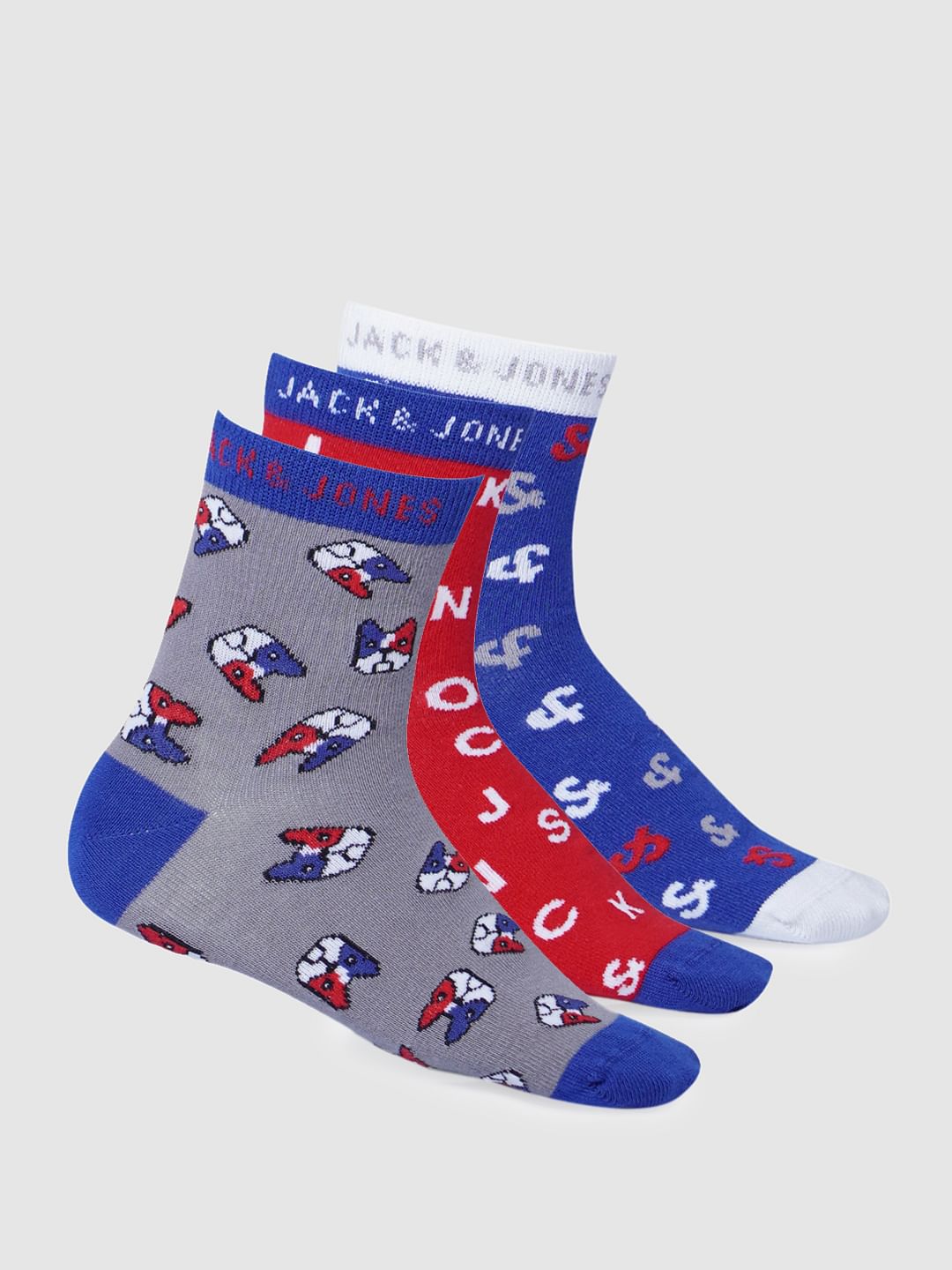 Boys Midi Length Printed Socks - Pack of 3