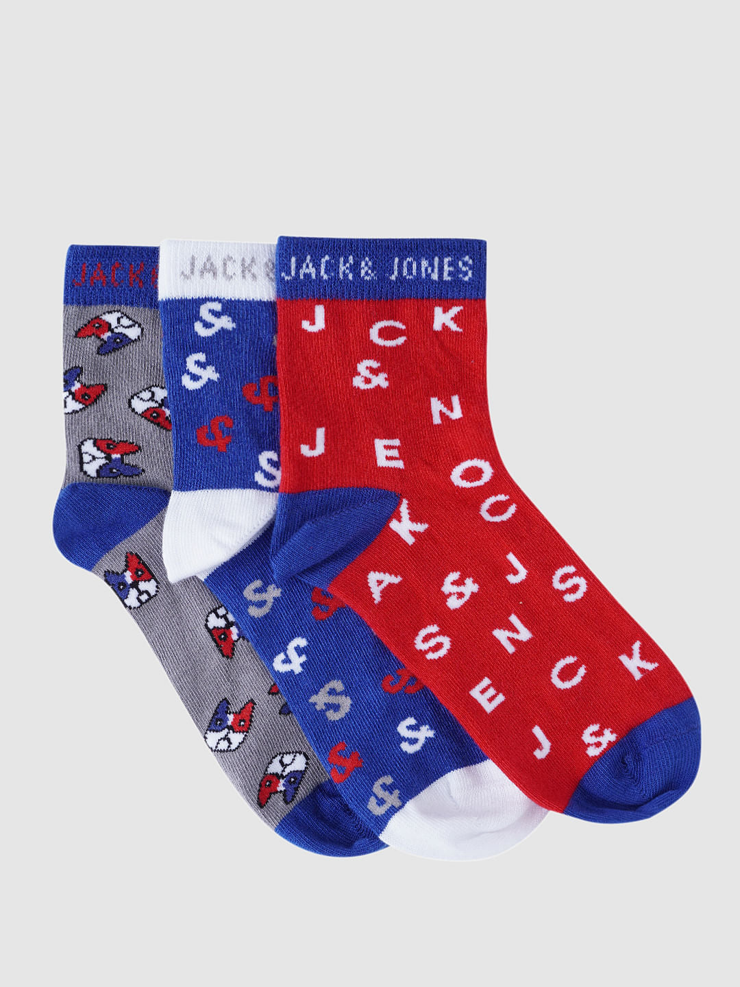 Boys Midi Length Printed Socks - Pack of 3