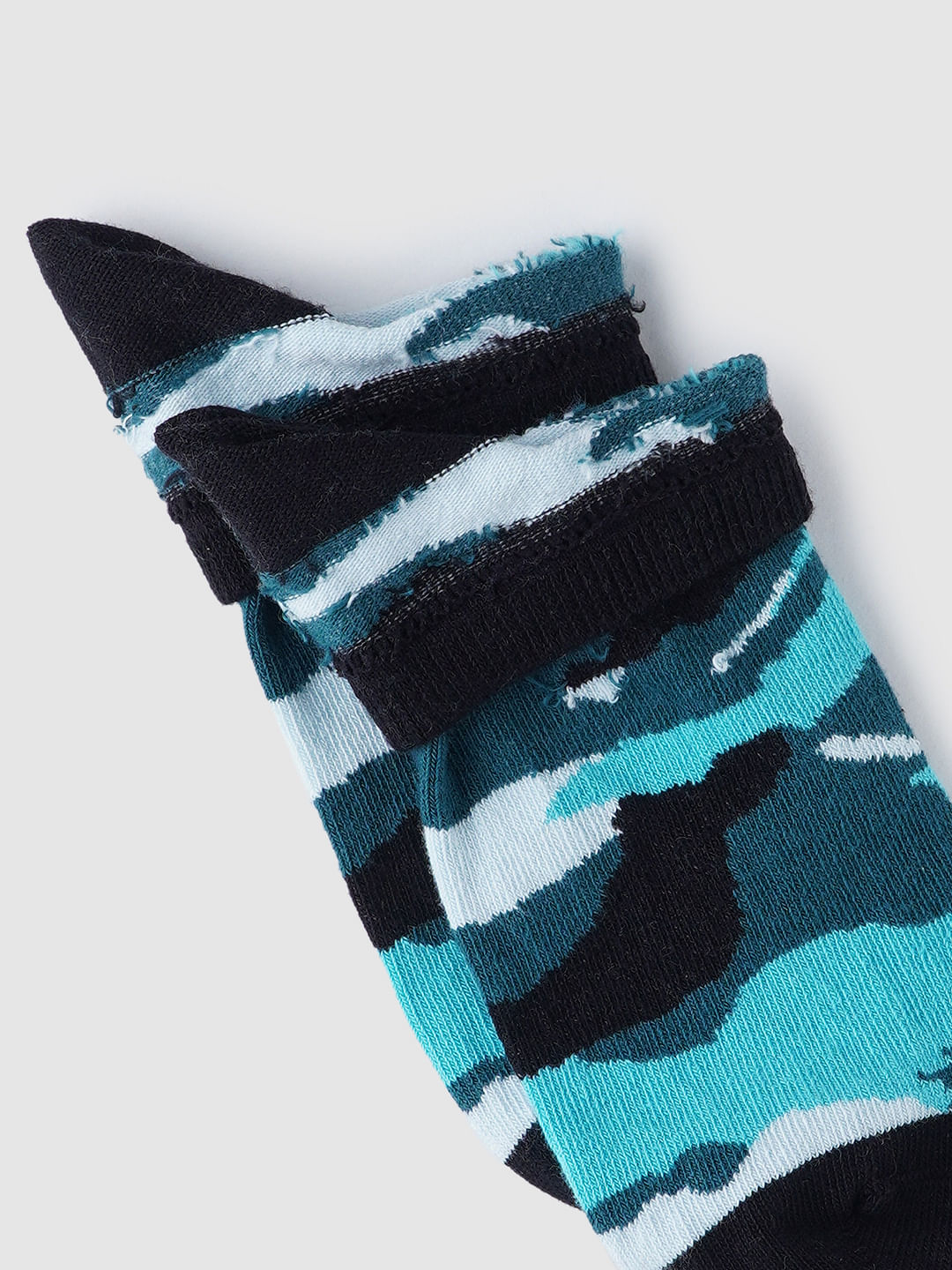 Boys Ankle Length Camo Print Socks - Pack of 3