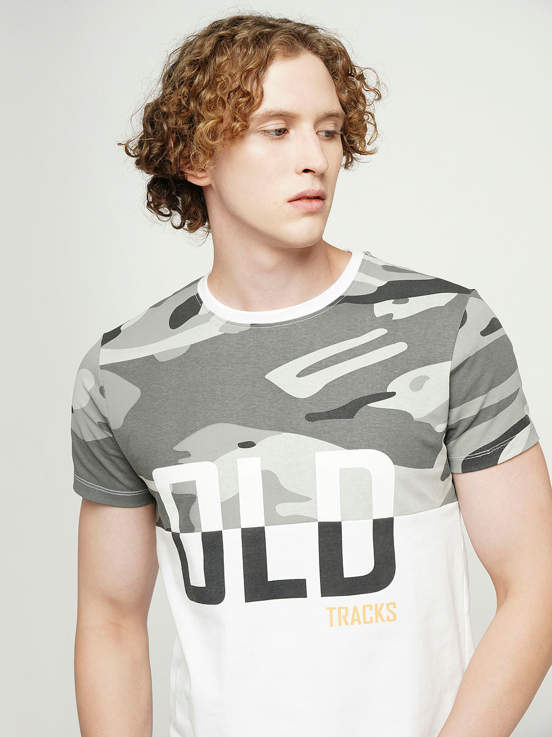 PRODUKT by JACK&JONES White Camo Print Crew Neck T-shirt