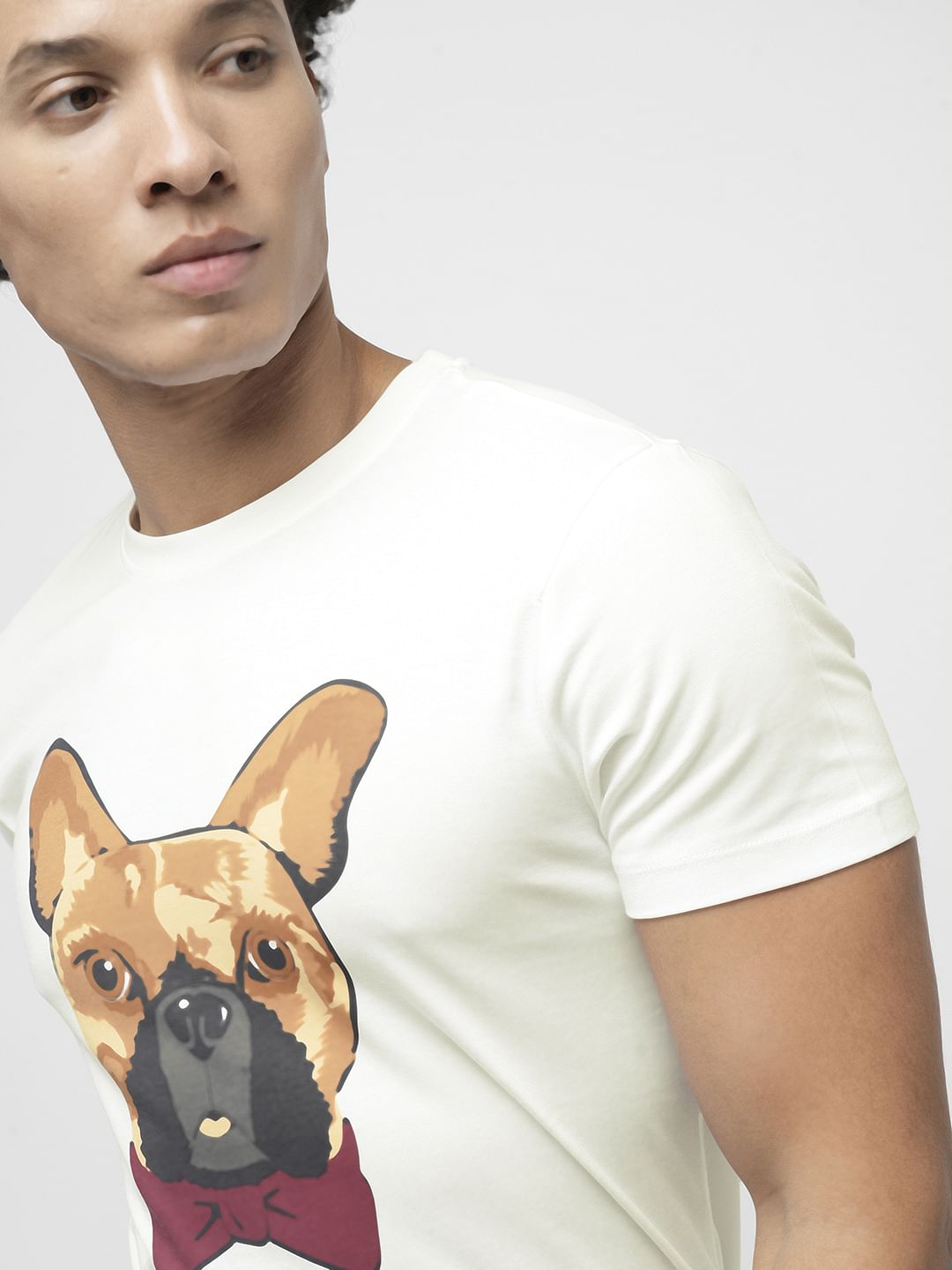PRODUKT by JACK&JONES White Dog Graphic Print T-shirt