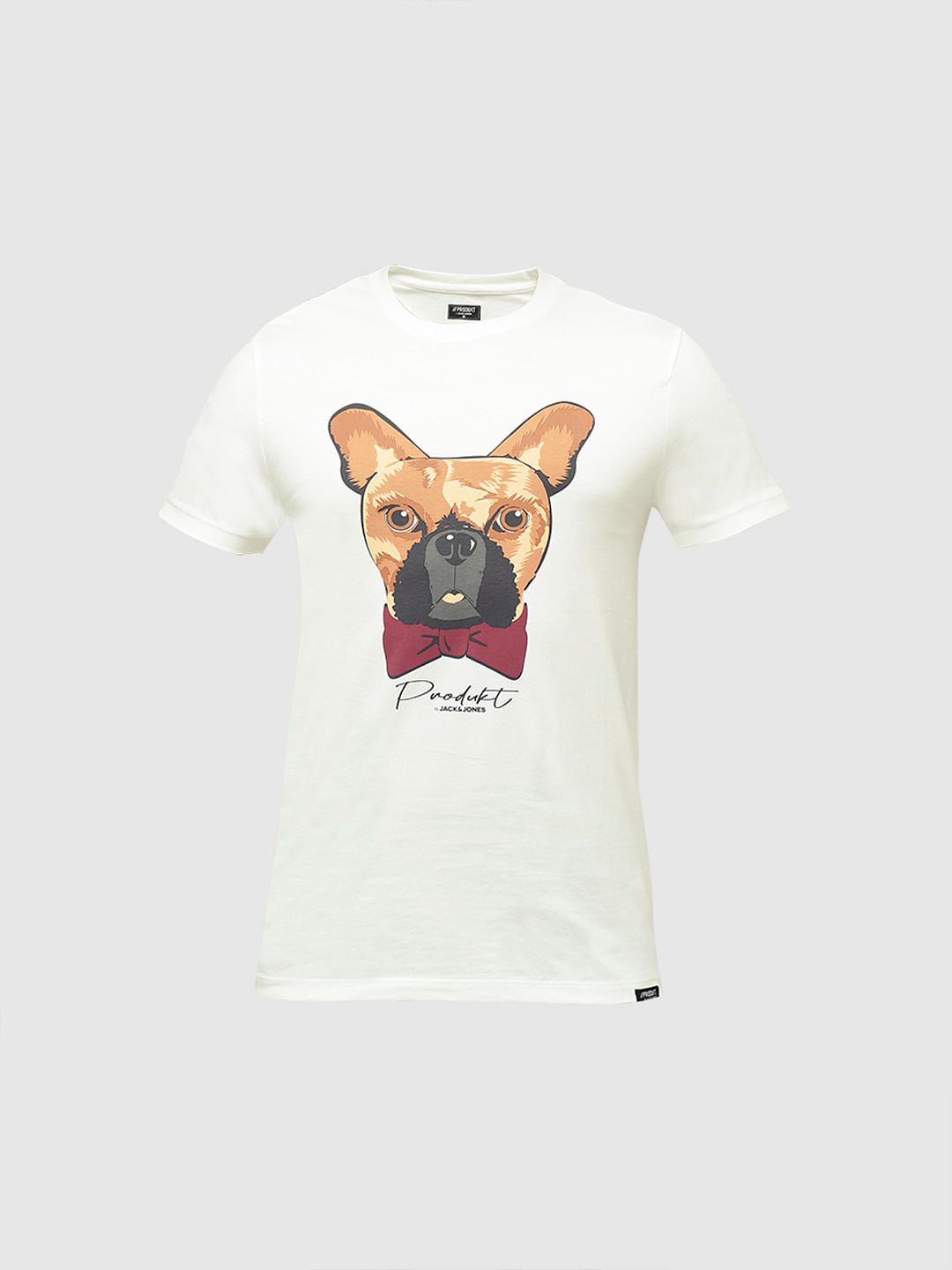 PRODUKT by JACK&JONES White Dog Graphic Print T-shirt