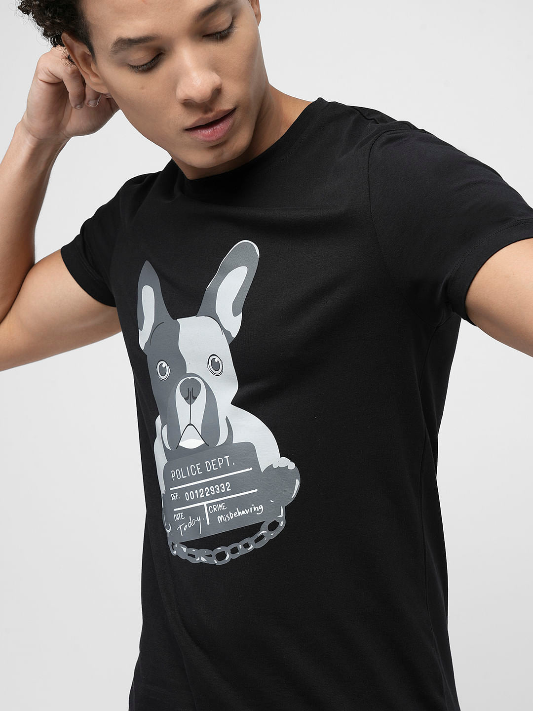 PRODUKT by JACK&JONES Black Doggo Print T-shirt