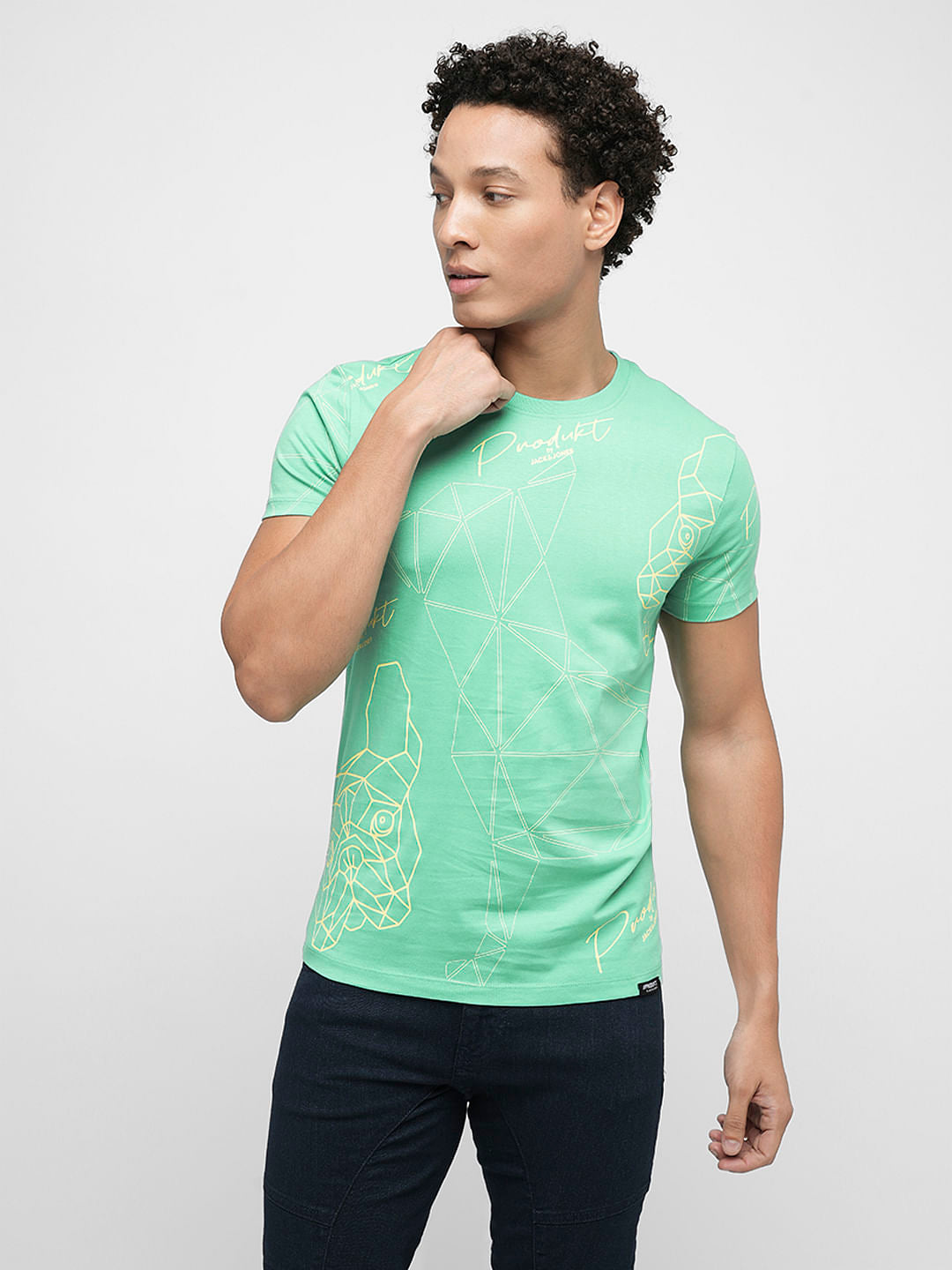 PRODUKT by JACK&JONES Aqua Green Doggo Print T-shirt