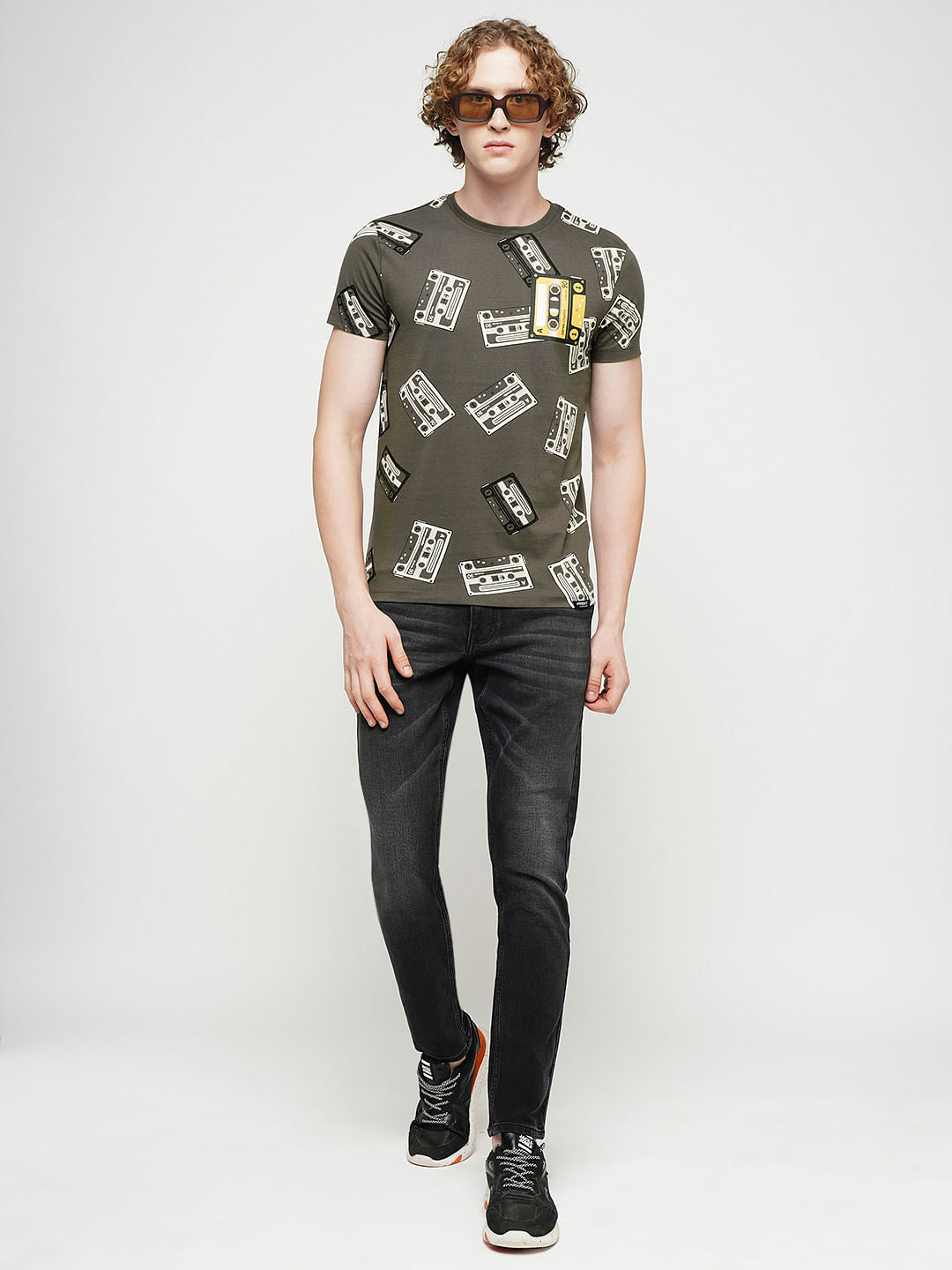 PRODUKT by JACK&JONES Dark Grey Printed Crew Neck T-shirt