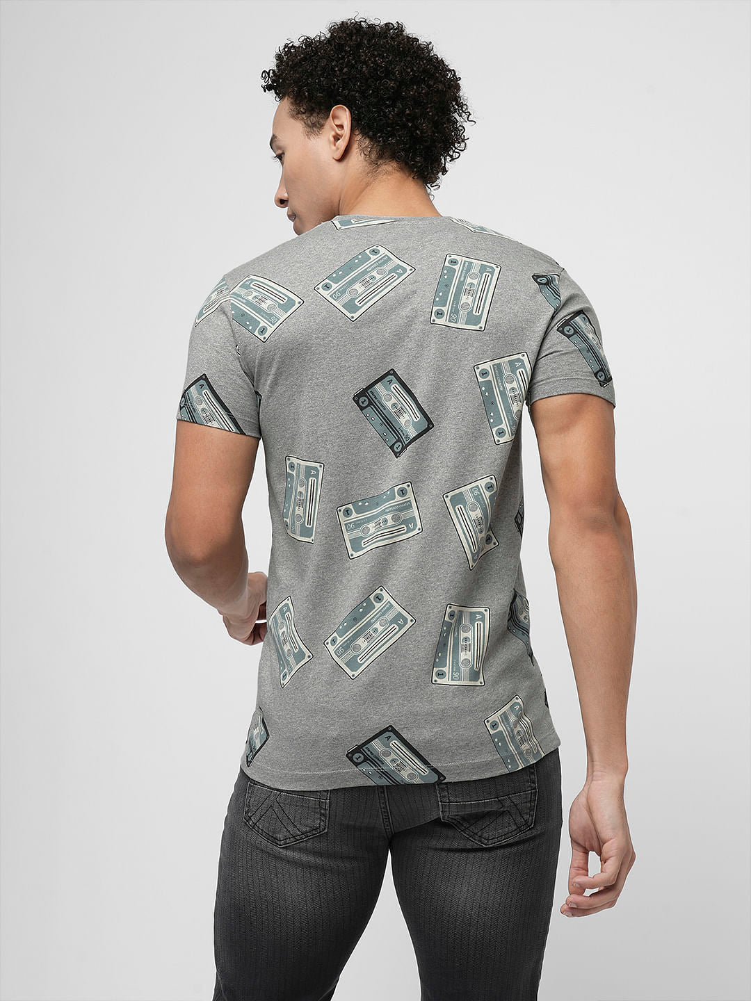 PRODUKT by JACK&JONES Grey Printed Crew Neck T-shirt