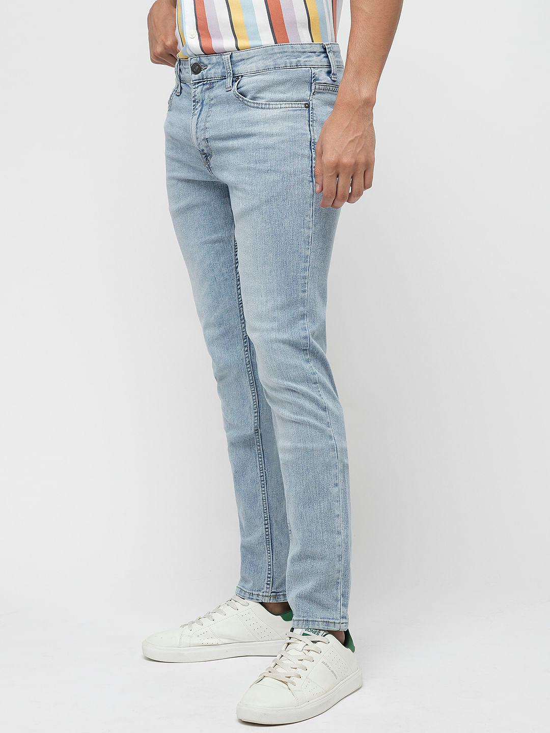 PRODUKT by JACK&JONES Light Blue Mid Rise Slim Fit Jeans