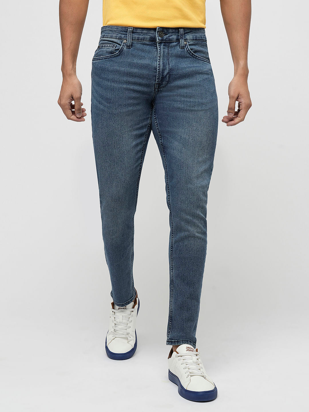 PRODUKT by JACK&JONES Blue Mid Rise Slim Fit Jeans