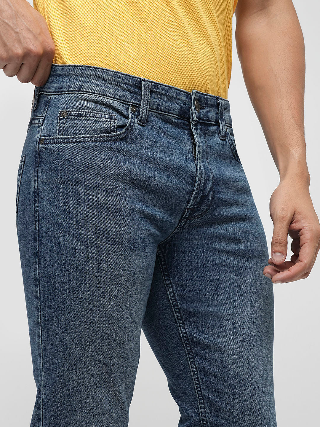 PRODUKT by JACK&JONES Blue Mid Rise Slim Fit Jeans
