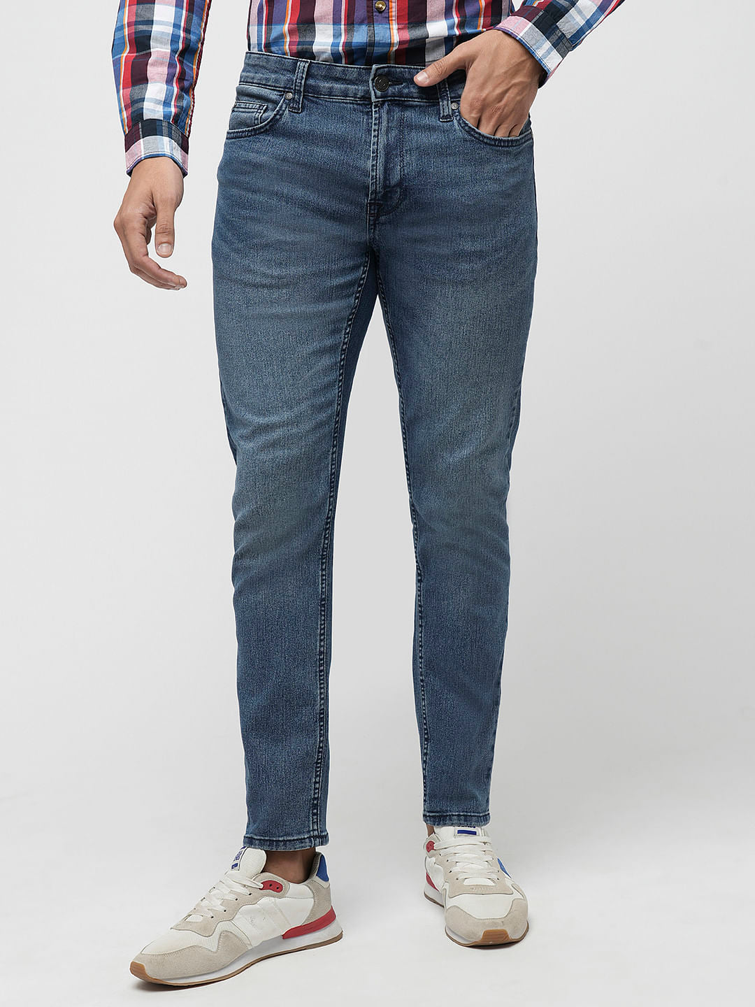 PRODUKT by JACK&JONES Blue Mid Rise Slim Fit Jeans