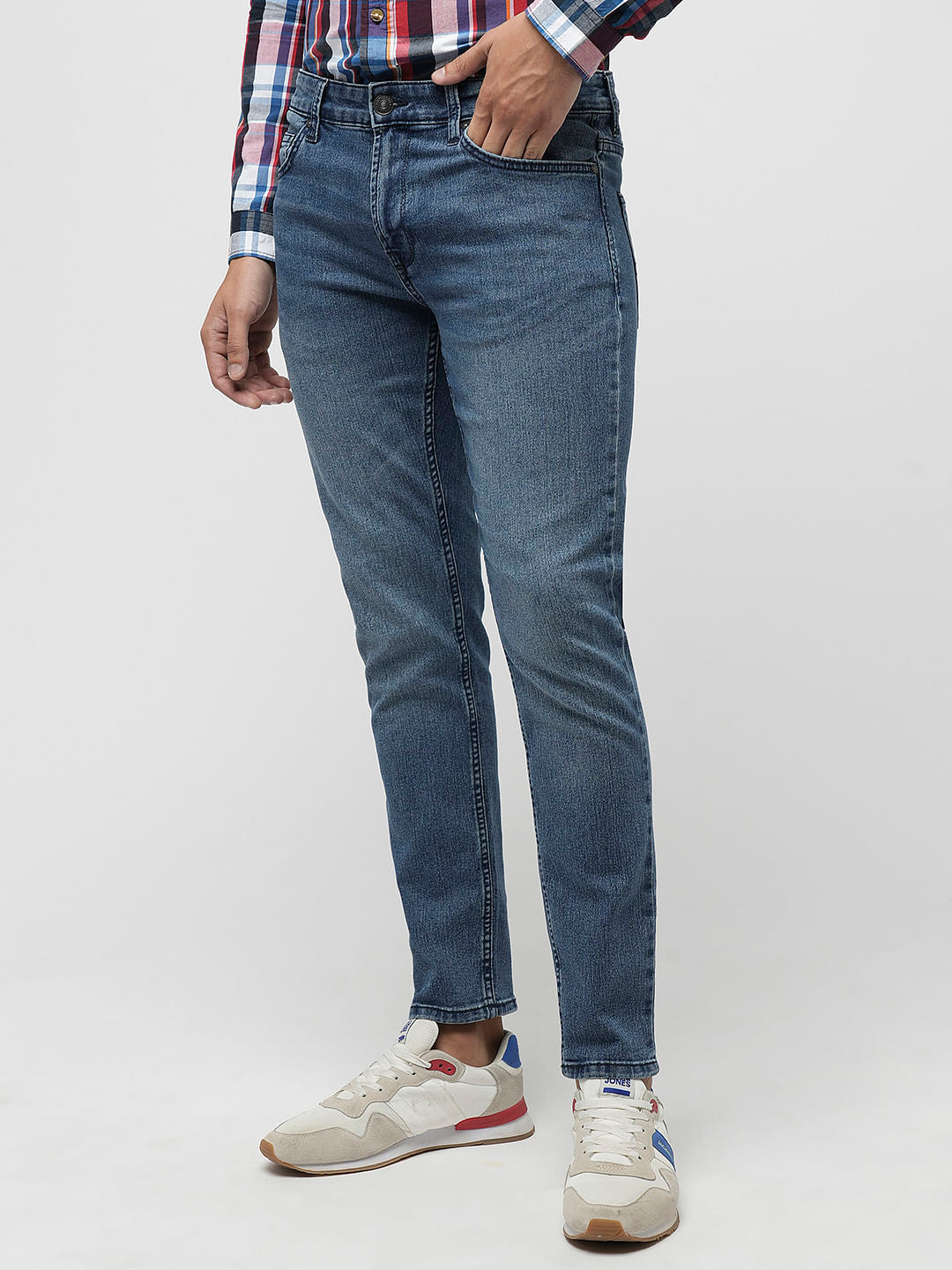 PRODUKT by JACK&JONES Blue Mid Rise Slim Fit Jeans