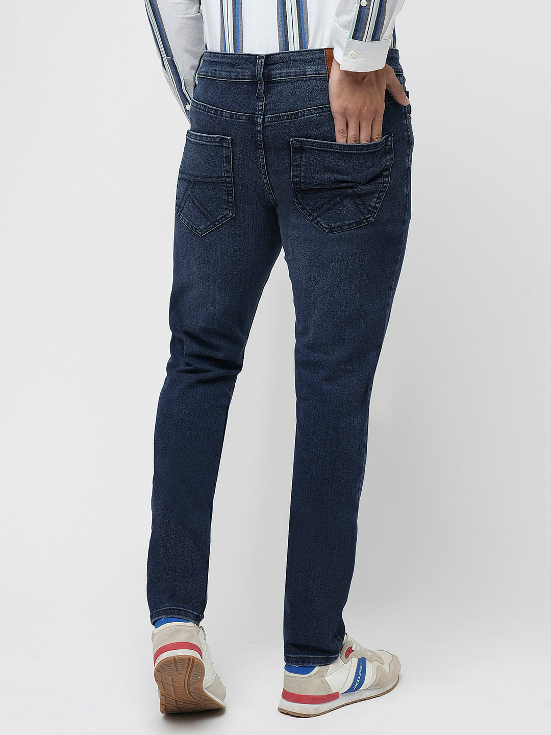 PRODUKT by JACK&JONES Dark Blue Mid Rise Slim Fit Jeans