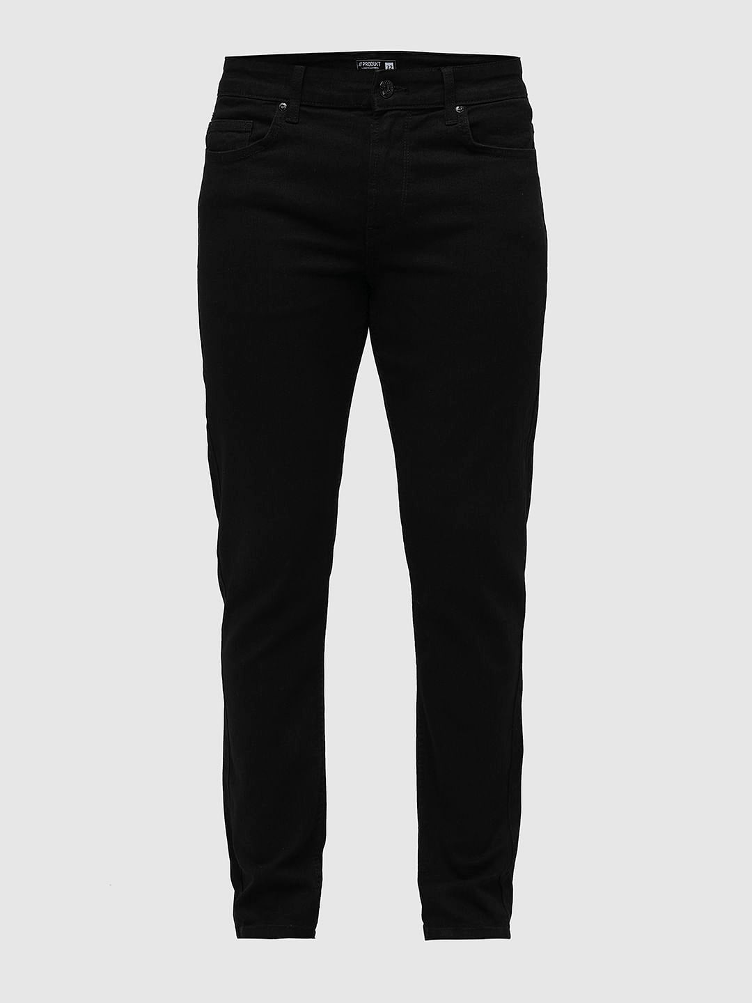 PRODUKT by JACK&JONES Black Mid Rise Slim Fit Jeans