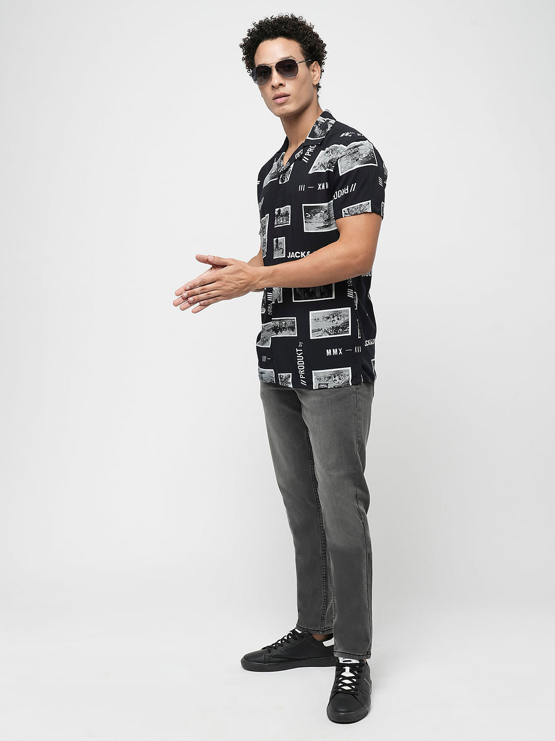 PRODUKT by JACK&JONES Grey Mid Rise Slim Fit Jeans