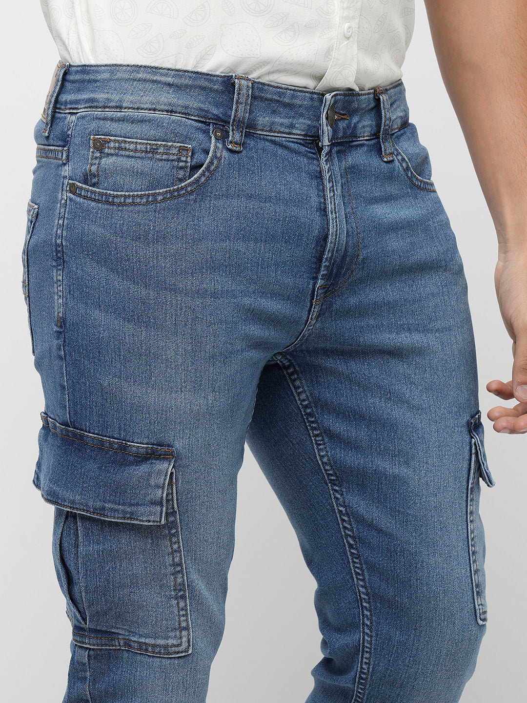 PRODUKT by JACK&JONES Blue Pocket Detail Slim Fit Jeans