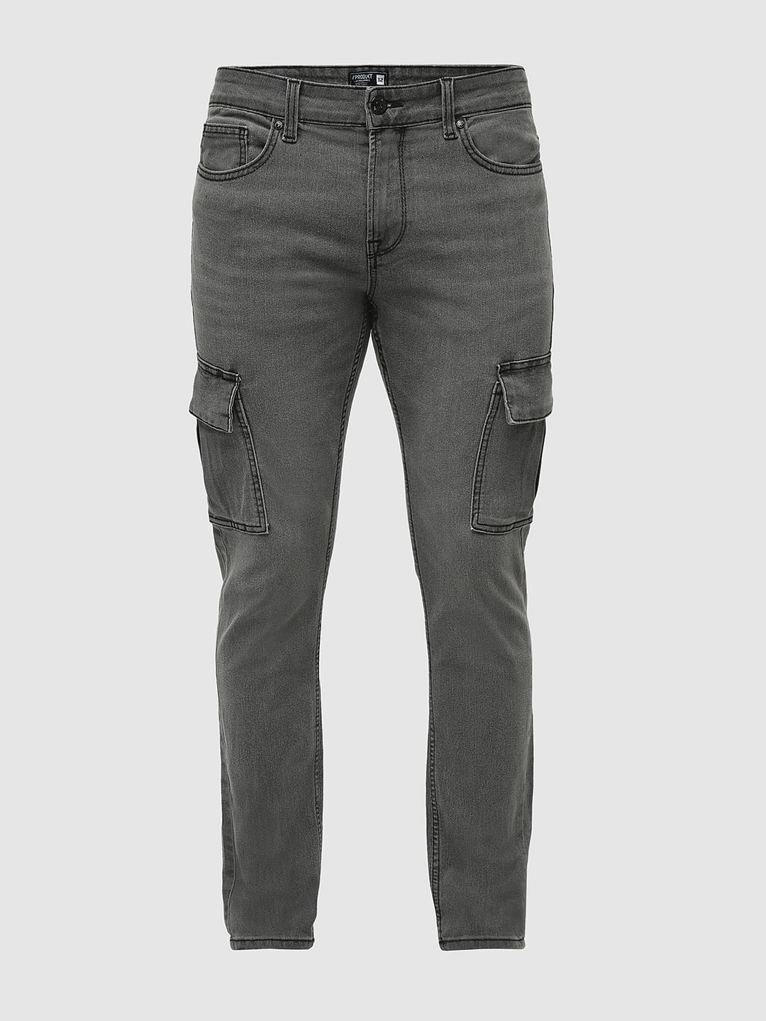 PRODUKT by JACK&JONES Grey Pocket Detail Slim Fit Jeans