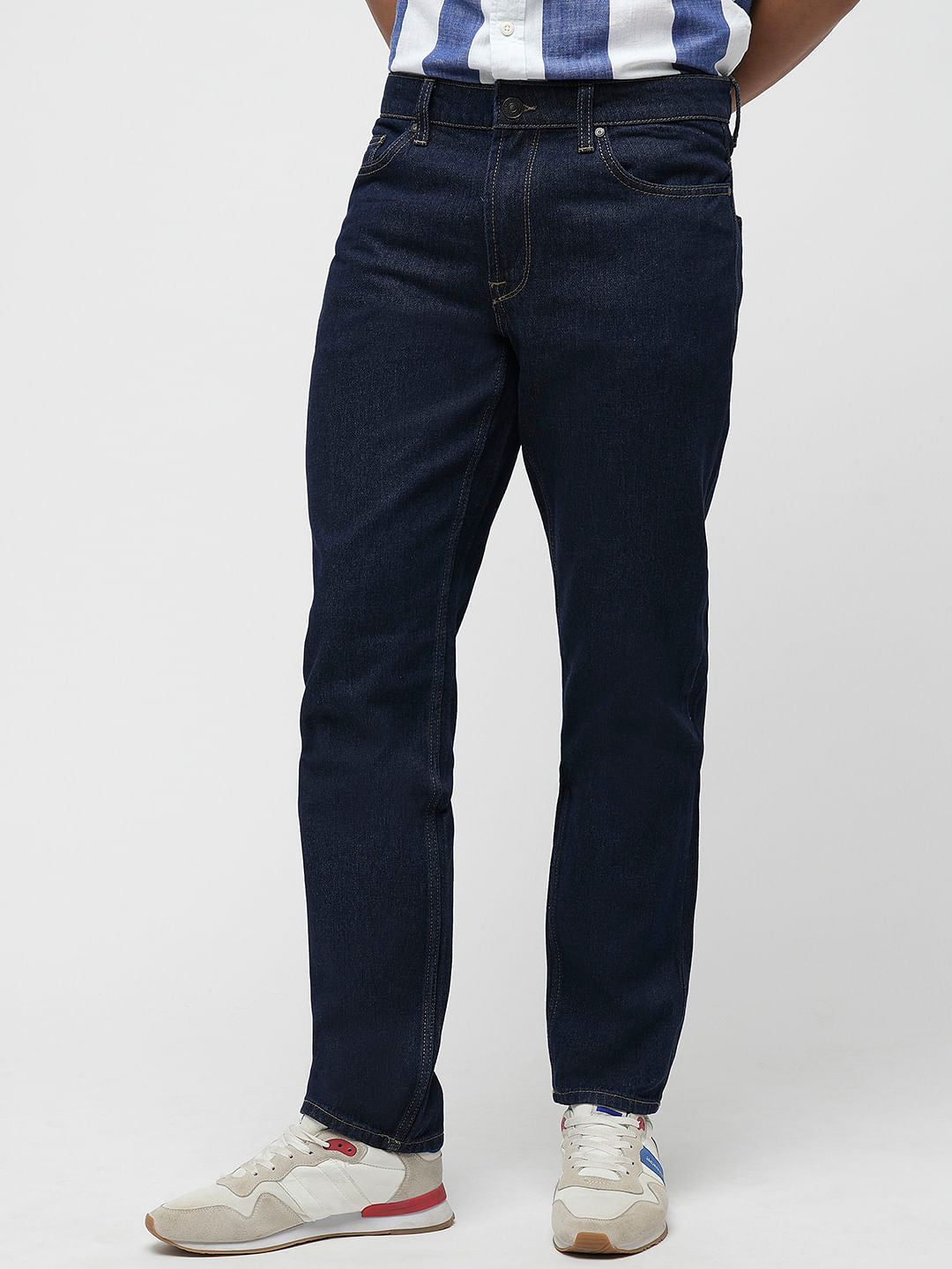 PRODUKT by JACK&JONES Dark Blue Mid Rise Slim Fit Jeans