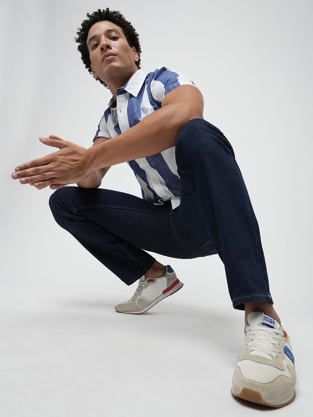 PRODUKT by JACK&JONES Dark Blue Mid Rise Slim Fit Jeans