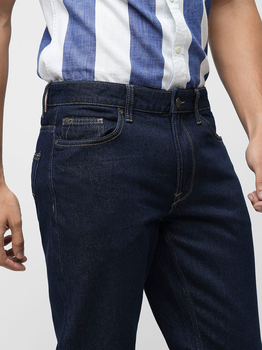 PRODUKT by JACK&JONES Dark Blue Mid Rise Slim Fit Jeans
