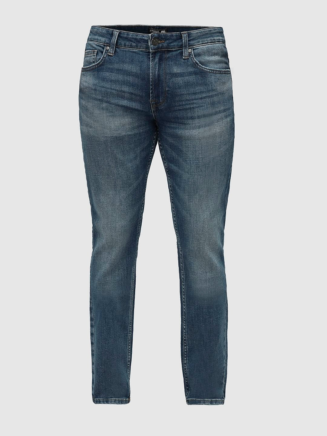 PRODUKT by JACK&JONES Blue Mid Rise Slim Fit Jeans