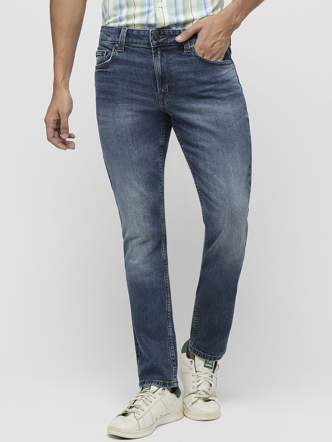 PRODUKT by JACK&JONES Dark Blue Mid Rise Slim Fit Jeans