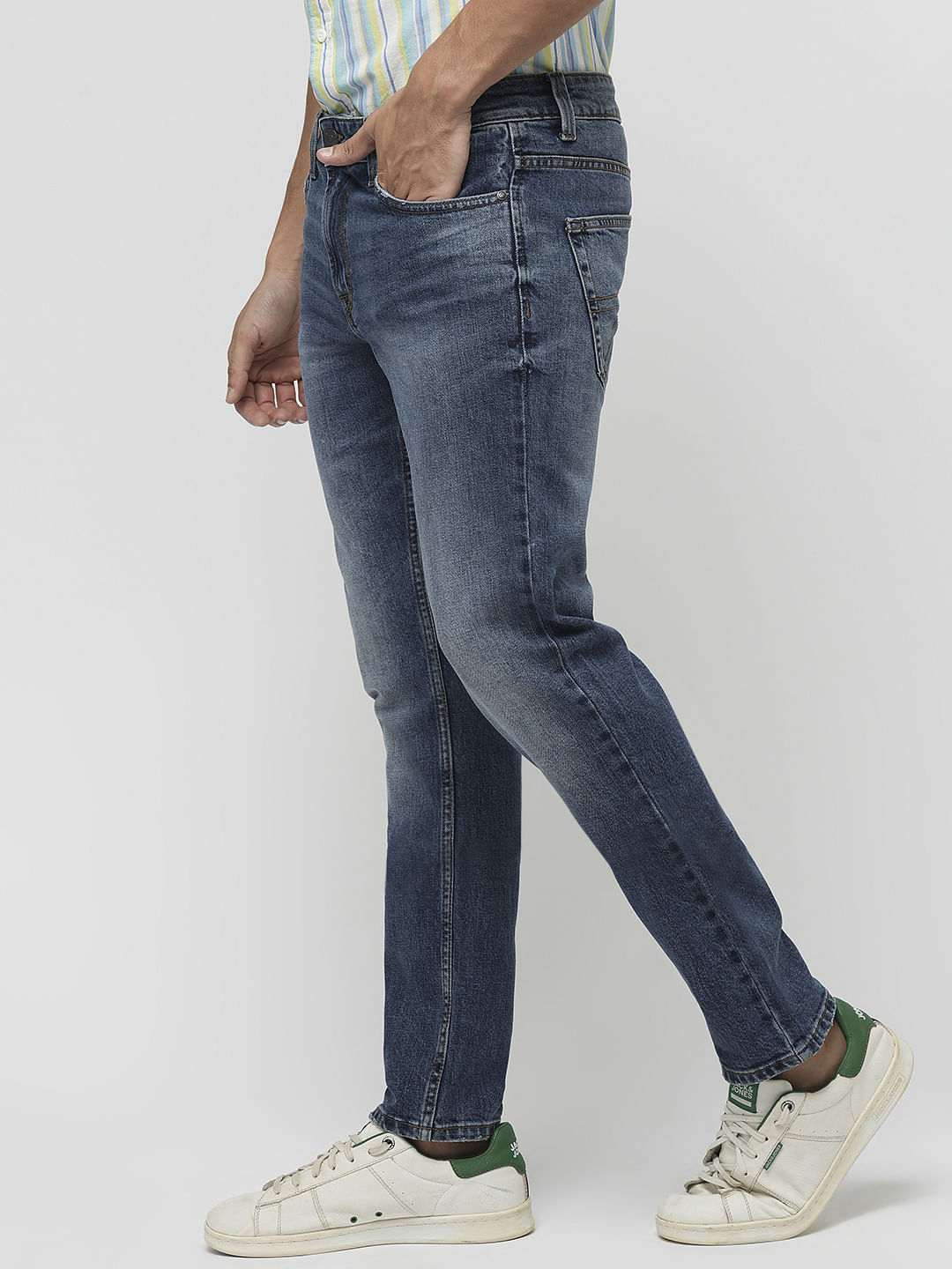 PRODUKT by JACK&JONES Dark Blue Mid Rise Slim Fit Jeans