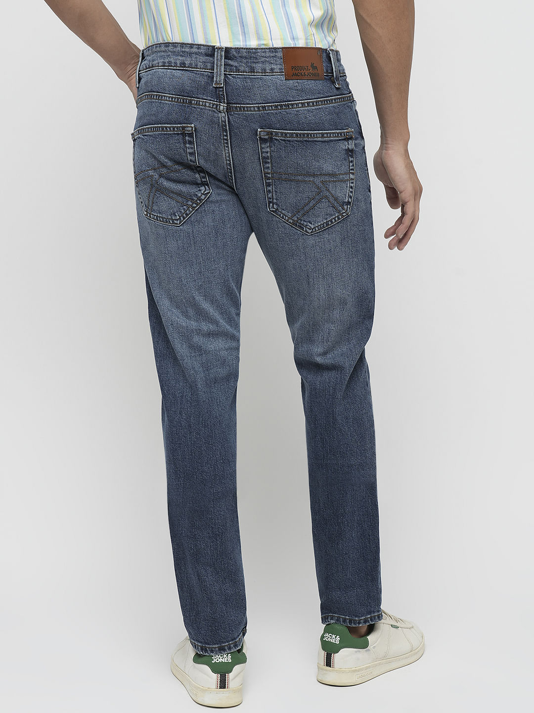 PRODUKT by JACK&JONES Dark Blue Mid Rise Slim Fit Jeans