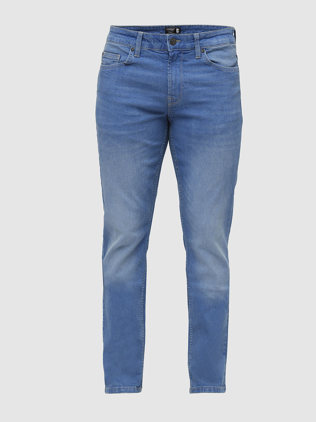 PRODUKT by JACK&JONES Light Blue Mid Rise Slim Fit Jeans