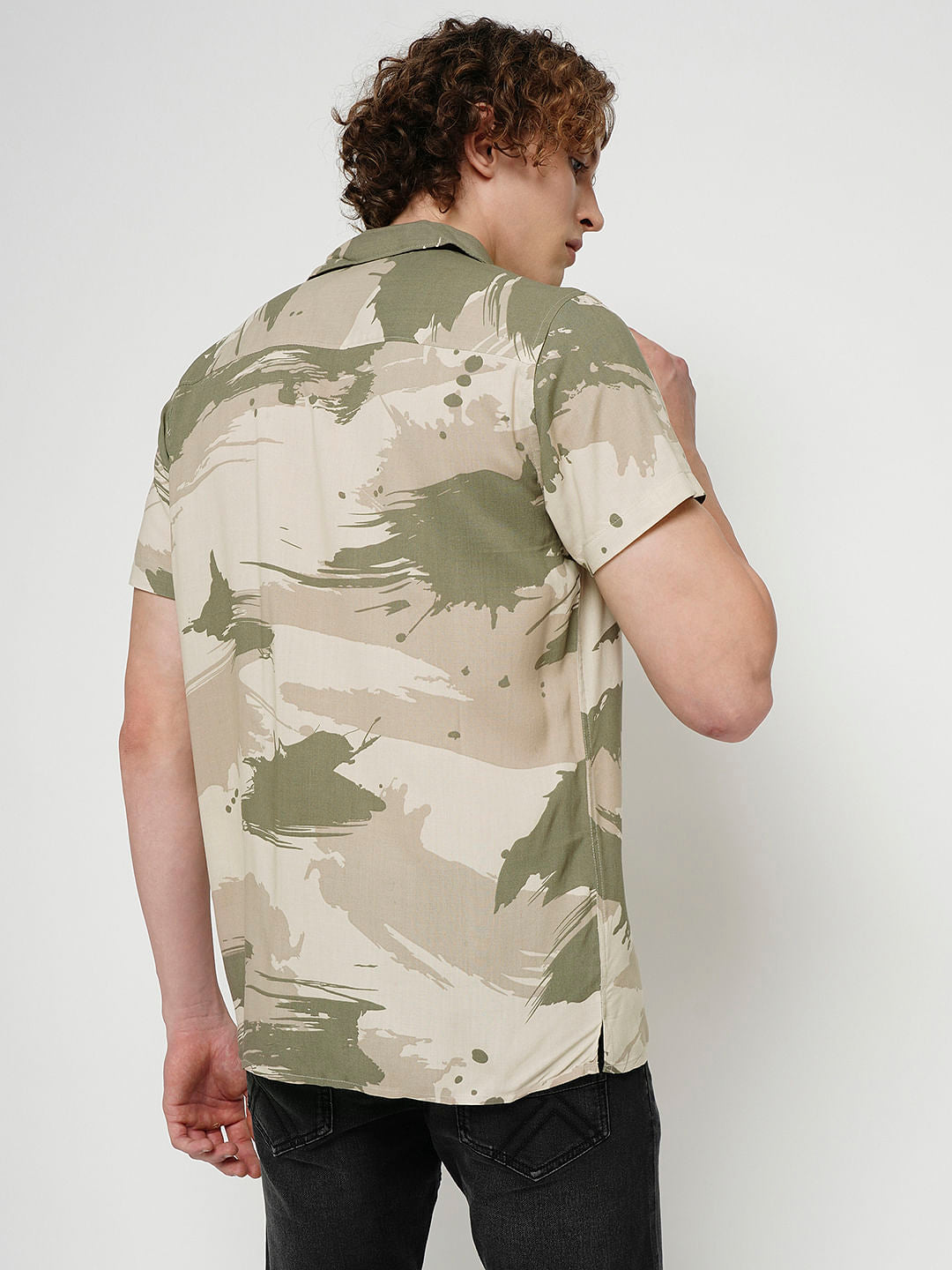 PRODUKT by JACK&JONES Green & Beige Printed Shirt
