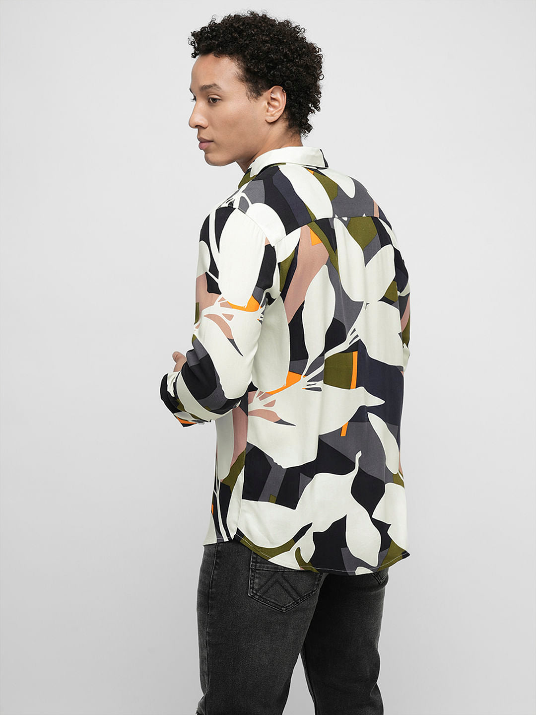 PRODUKT by JACK&JONES Green Printed Full Sleeves Shirt