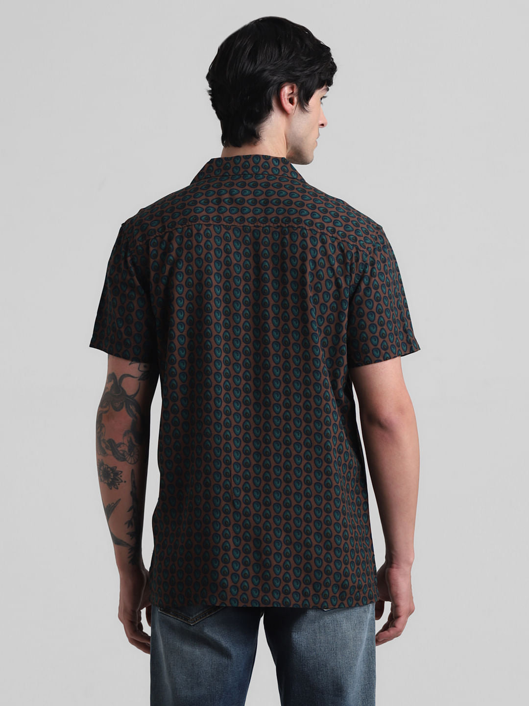PRODUKT by JACK&JONES Brown Printed Short Sleeves Shirt