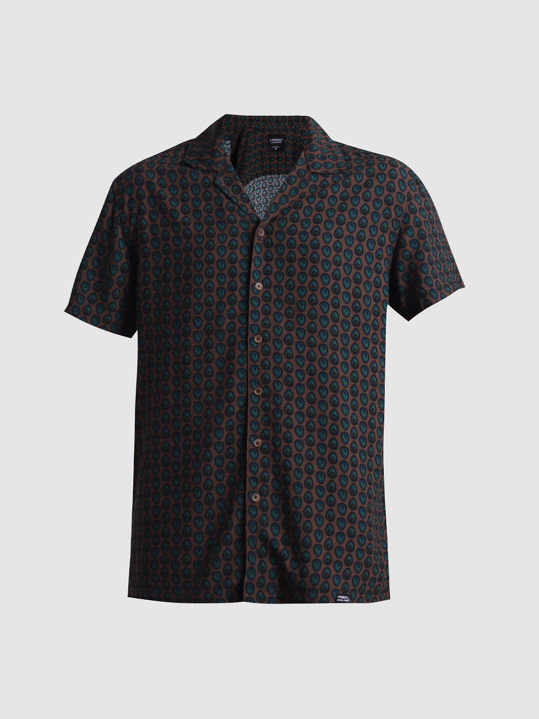 PRODUKT by JACK&JONES Brown Printed Short Sleeves Shirt