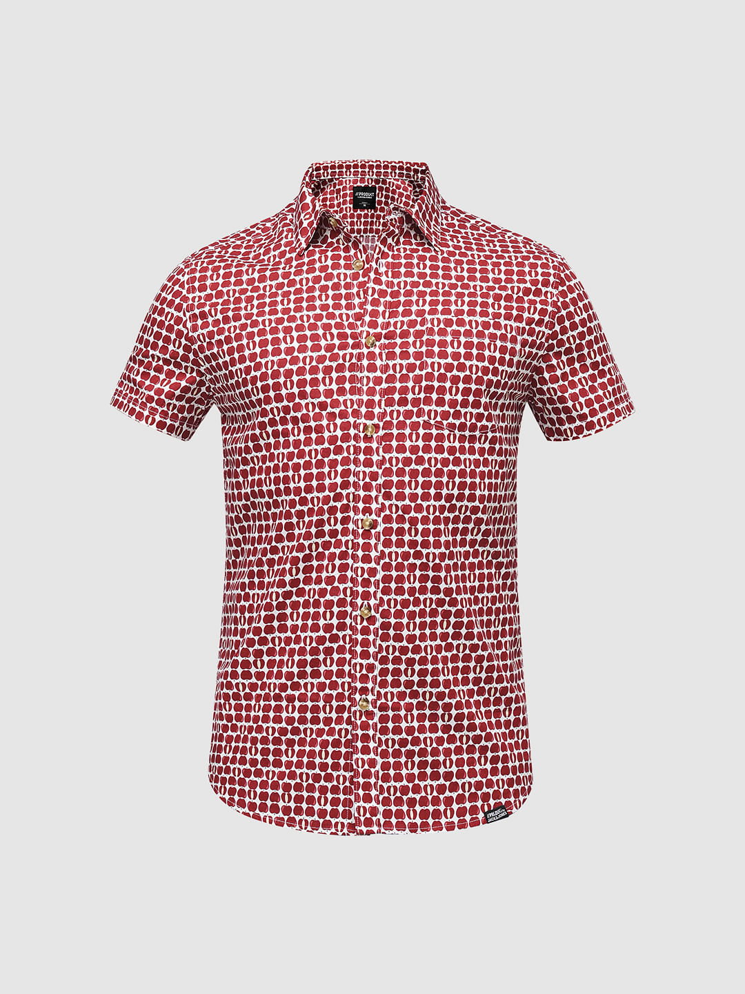 PRODUKT by JACK&JONES Red Printed Short Sleeves Shirt
