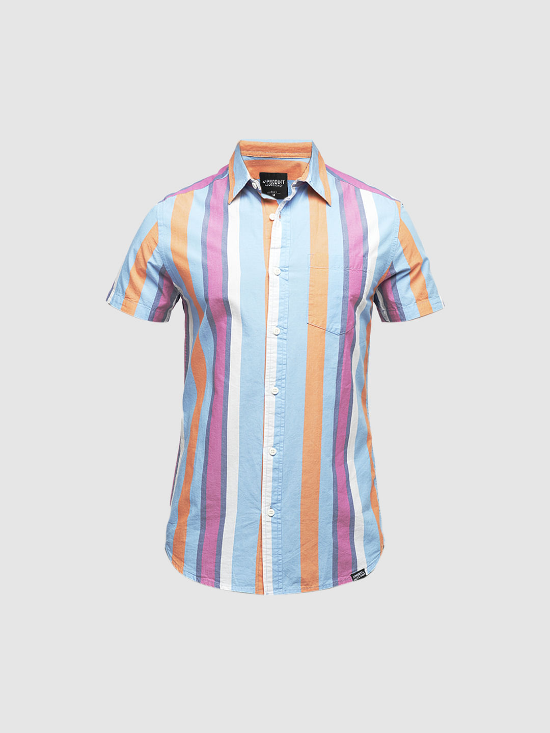 PRODUKT by JACK&JONES Blue Striped Short Sleeves Shirt