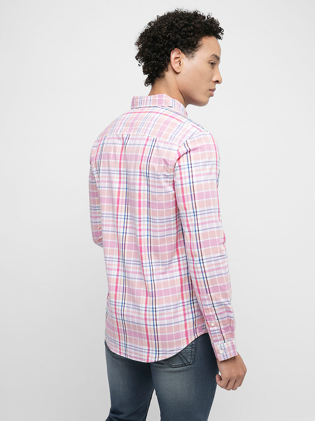 PRODUKT by JACK&JONES Pink Check Full Sleeves Shirt