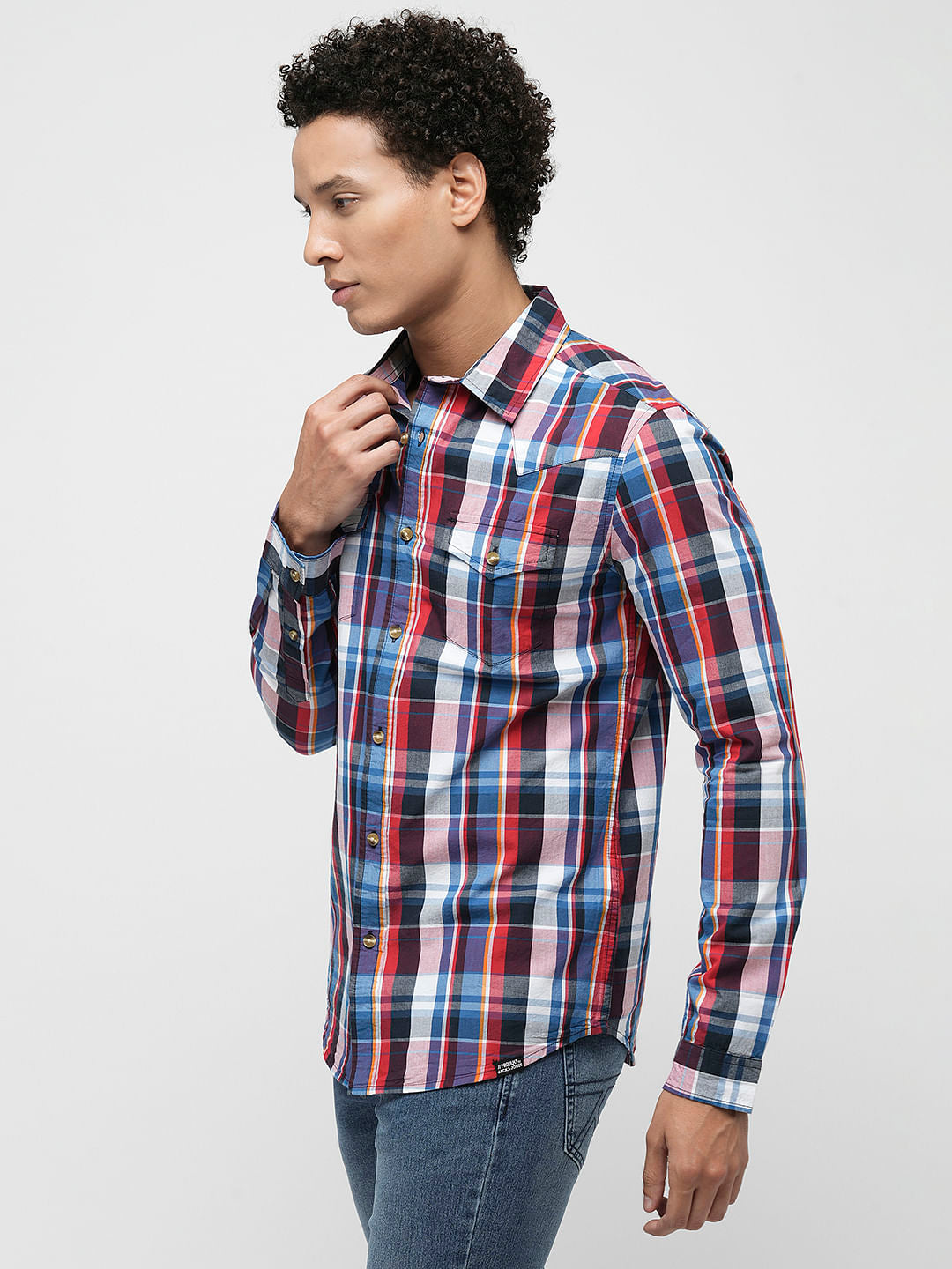 PRODUKT by JACK&JONES Red Check Full Sleeves Shirt
