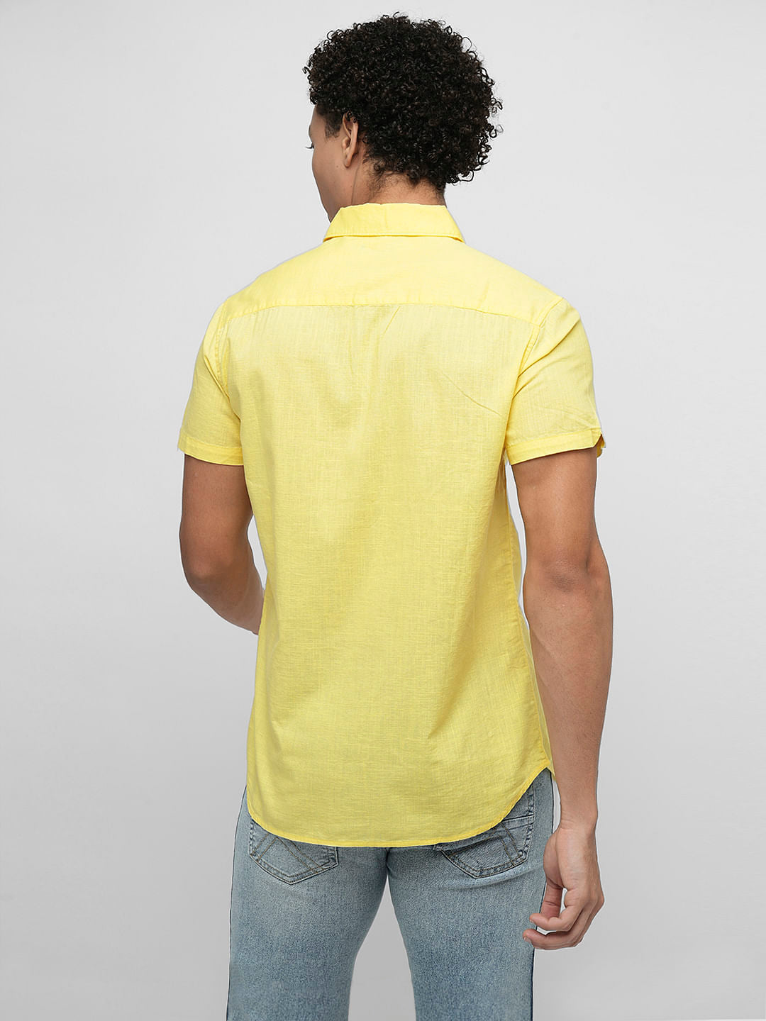 PRODUKT by JACK&JONES Yellow Cotton Short Sleeves Shirt