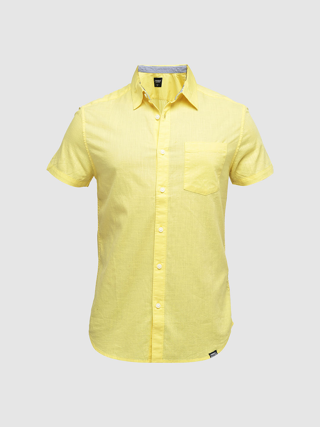 PRODUKT by JACK&JONES Yellow Cotton Short Sleeves Shirt